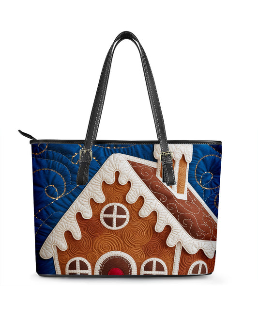 Gingerbread House Leather Saddle Shoulder Bag FSB0006