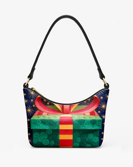 Christmas Present Leather Baguette Bag Underarm Shoulder Bag FSBU0114