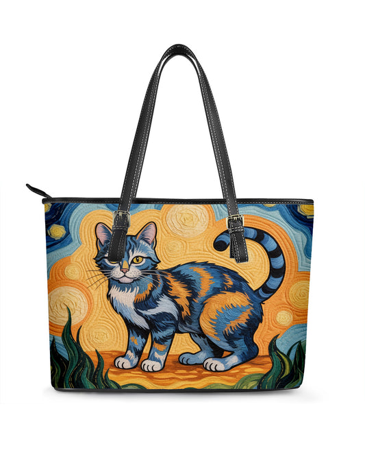 Cat Leather Saddle Shoulder Bag FSB0065