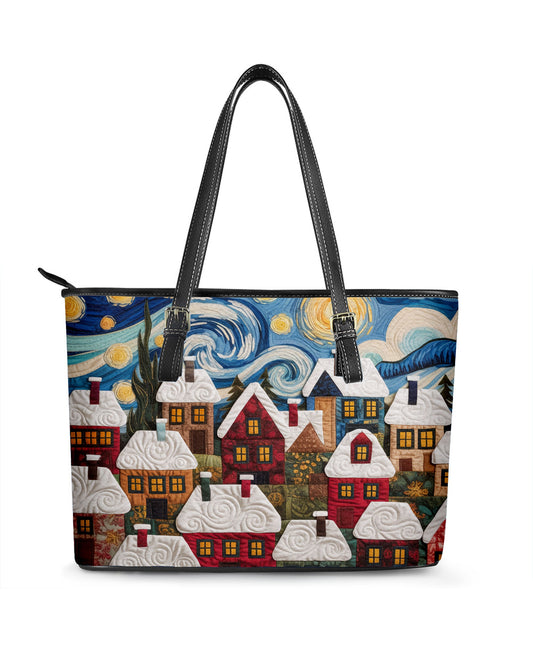 Snowy Village Leather Saddle Shoulder Bag FSB0021