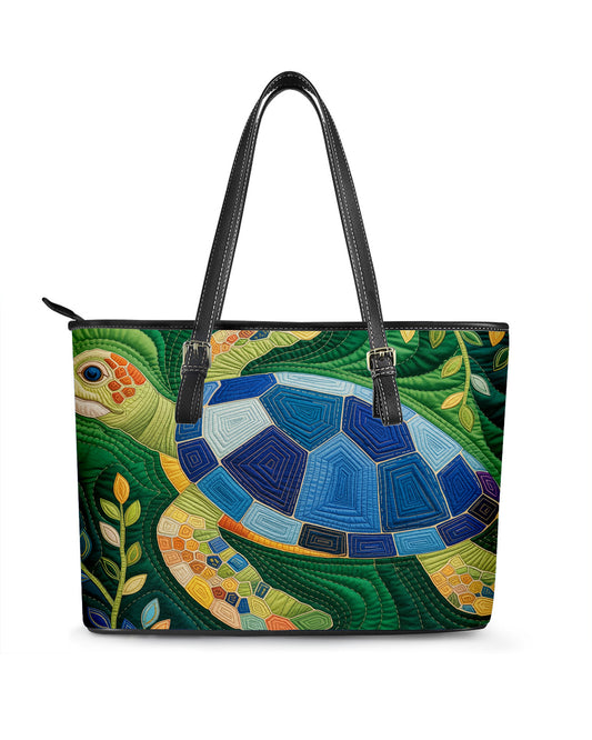 Turtle Leather Saddle Shoulder Bag FSB0073