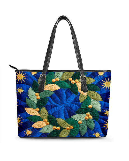 Christmas Wreath Leather Saddle Shoulder Bag FSB0029