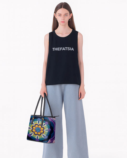 Van Gogh Starry Night Bohemian Mandala Flower Style Leather Saddle Shoulder Bag FSB0095