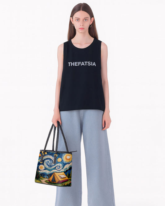 Van Gogh Starry Night Style Leather Saddle Shoulder Bag FSB0098