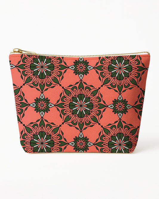 Set of 3 - REPOUCH Essential Zipper Pouch for Makeup Bag in Bohemian Mandala Vintage Colorful Flower 29