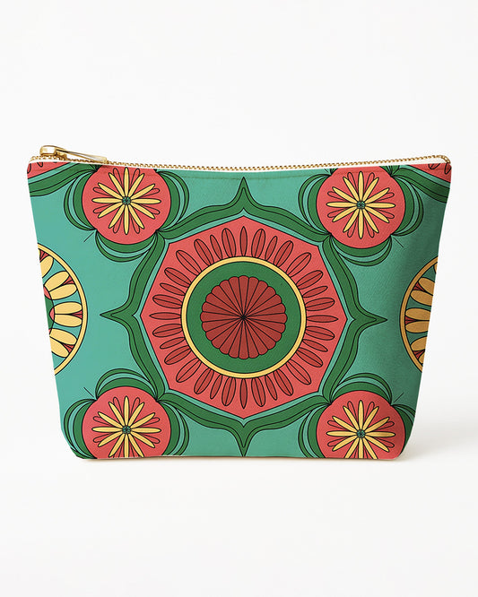 Set of 3 - REPOUCH Essential Zipper Pouch for Makeup Bag in Bohemian Mandala Vintage Colorful Flower 25