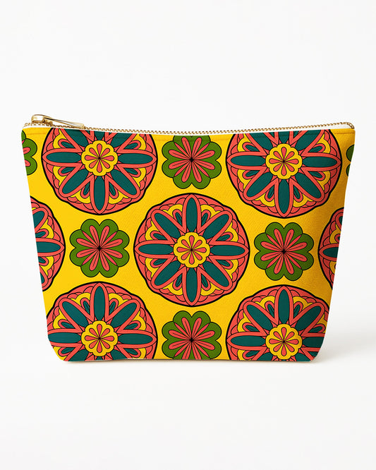 Set of 3 - REPOUCH Essential Zipper Pouch for Makeup Bag in Bohemian Mandala Vintage Colorful Flower 10