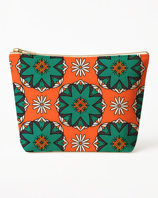 Set of 3 - REPOUCH Essential Zipper Pouch for Makeup Bag in Bohemian Mandala Vintage Colorful Flower 06