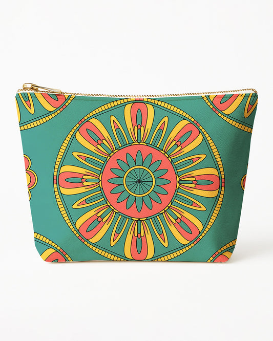 Set of 3 - REPOUCH Essential Zipper Pouch for Makeup Bag in Bohemian Mandala Vintage Colorful Flower 05