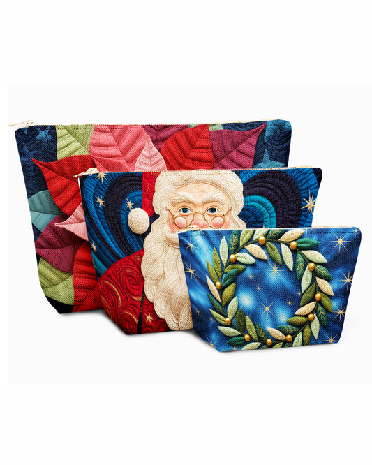 Set of 3 - REPOUCH Essential Zipper Pouch for Makeup Bag in Christmas Day 12