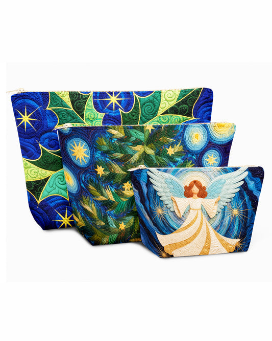 Set of 3 - REPOUCH Essential Zipper Pouch for Makeup Bag in Christmas Day 16