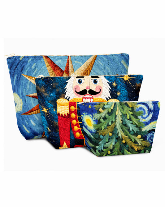 Set of 3 - REPOUCH Essential Zipper Pouch for Makeup Bag in Christmas Day 15
