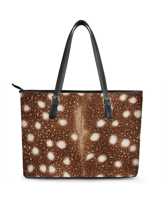 RE:LEATHER Leather Saddle Shoulder Bag with Top Handle Casual Tote Bag in Deer Skin