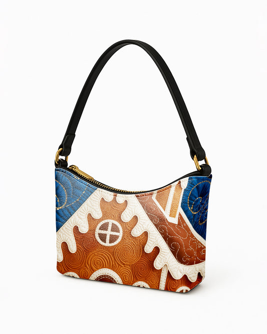 Gingerbread House Leather Baguette Bag Underarm Shoulder Bag FSBU0106