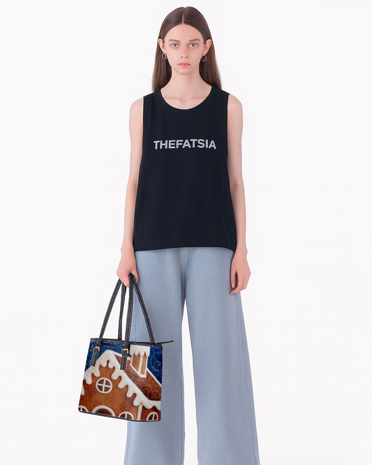 Gingerbread House Leather Saddle Shoulder Bag FSB0006