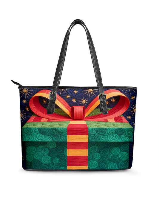 Christmas Present Leather Saddle Shoulder Bag FSB0014