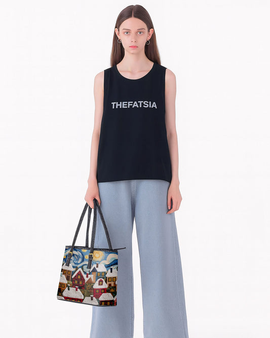 Snowy Village Leather Saddle Shoulder Bag FSB0021