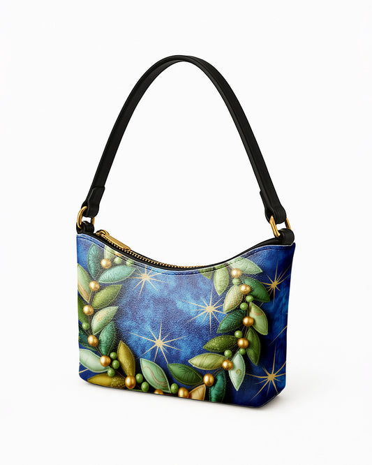 Christmas Wreath Leather Baguette Bag Underarm Shoulder Bag FSBU0131