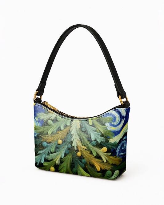 Christmas Tree Leather Baguette Bag Underarm Shoulder Bag FSBU0137