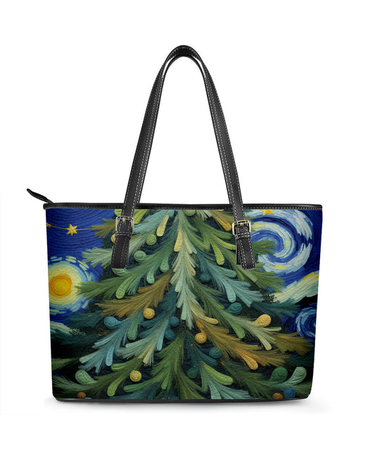 Christmas Tree Leather Saddle Shoulder Bag FSB0037