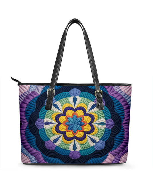 Van Gogh Starry Night Bohemian Mandala Flower Style Leather Saddle Shoulder Bag FSB0095