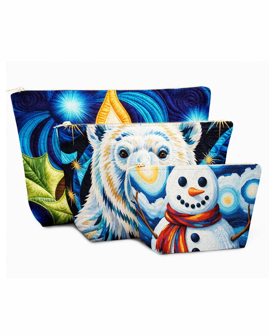 Set of 3 - REPOUCH Essential Zipper Pouch for Makeup Bag in Christmas Day 19