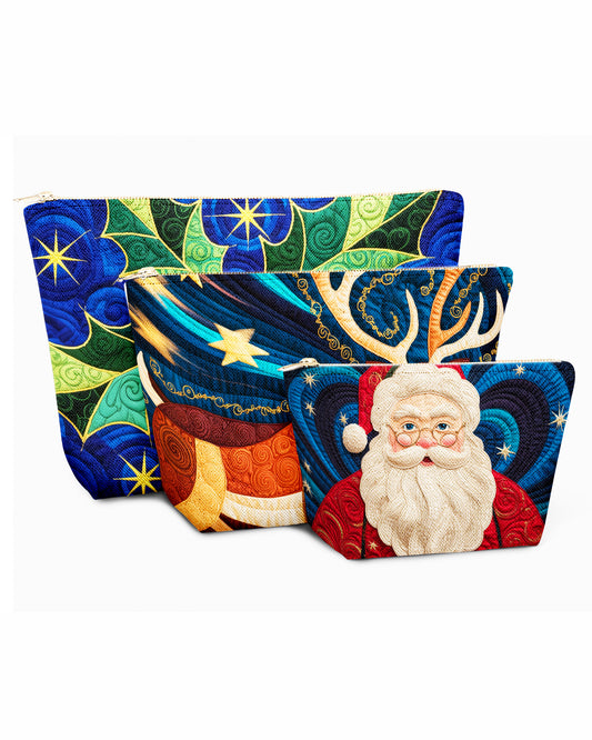 Set of 3 - REPOUCH Essential Zipper Pouch for Makeup Bag in Christmas Day 04