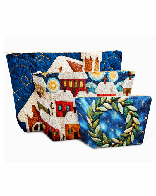 Set of 3 - REPOUCH Essential Zipper Pouch for Makeup Bag in Christmas Day 22