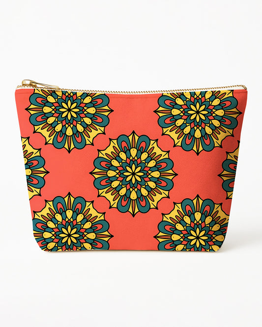 Set of 3 - REPOUCH Essential Zipper Pouch for Makeup Bag in Bohemian Mandala Vintage Colorful Flower 27