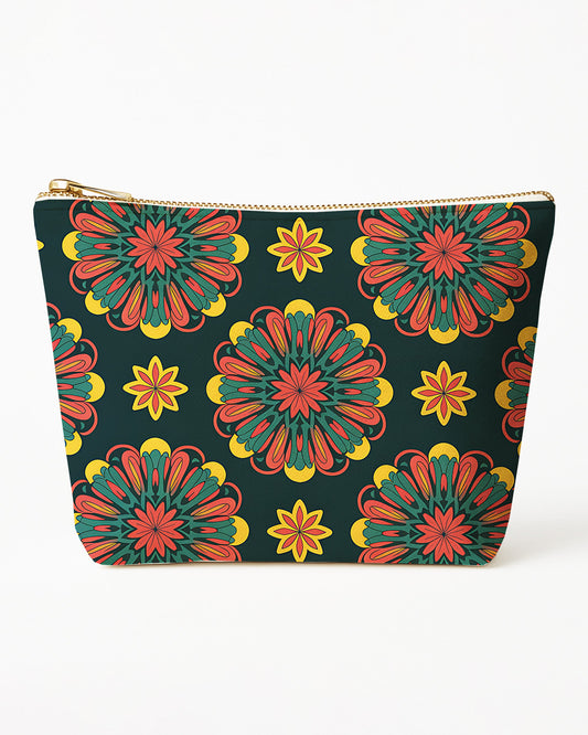 Set of 3 - REPOUCH Essential Zipper Pouch for Makeup Bag in Bohemian Mandala Vintage Colorful Flower 26
