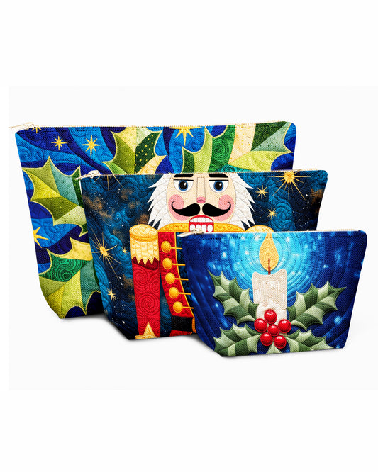 Set of 3 - REPOUCH Essential Zipper Pouch for Makeup Bag in Christmas Day 02