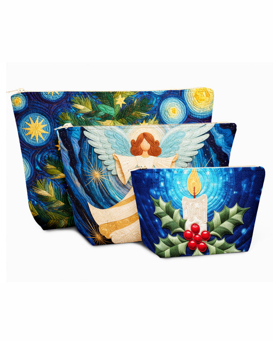 Set of 3 - REPOUCH Essential Zipper Pouch for Makeup Bag in Christmas Day 01