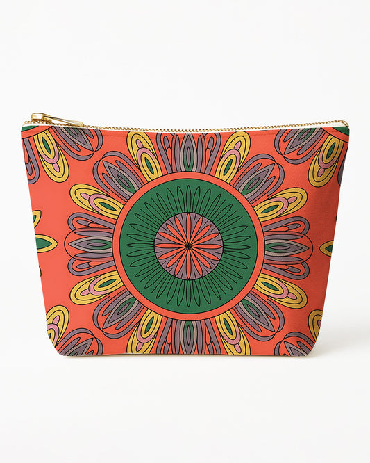 Set of 3 - REPOUCH Essential Zipper Pouch for Makeup Bag in Bohemian Mandala Vintage Colorful Flower 09