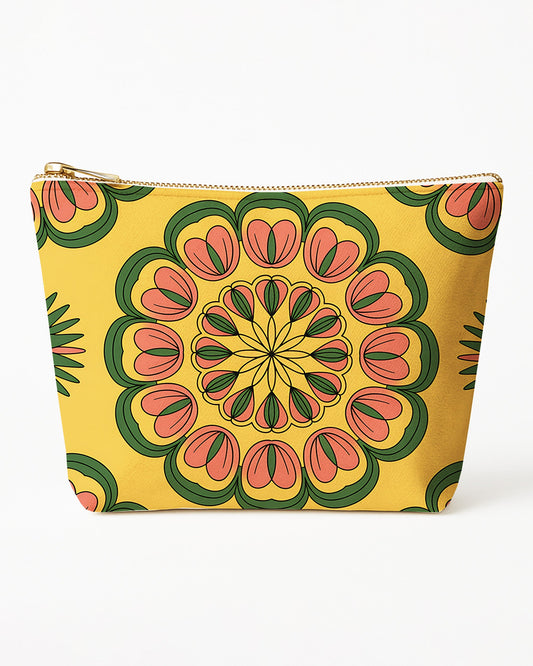 Set of 3 - REPOUCH Essential Zipper Pouch for Makeup Bag in Bohemian Mandala Vintage Colorful Flower 08