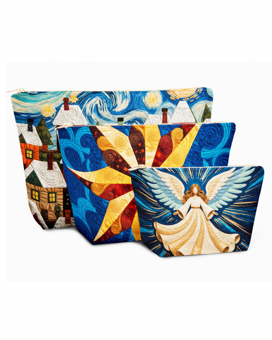 Set of 3 - REPOUCH Essential Zipper Pouch for Makeup Bag in Christmas Day 03