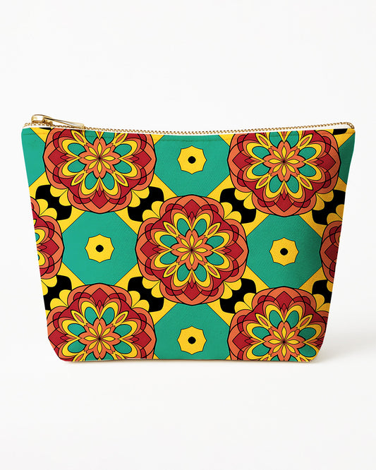 Set of 3 - REPOUCH Essential Zipper Pouch for Makeup Bag in Bohemian Mandala Vintage Colorful Flower 13