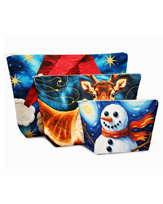 Set of 3 - REPOUCH Essential Zipper Pouch for Makeup Bag in Christmas Day 09