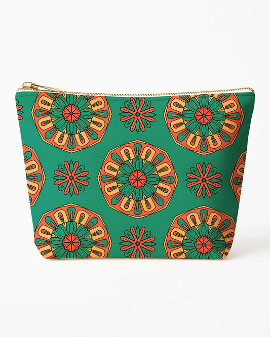 Set of 3 - REPOUCH Essential Zipper Pouch for Makeup Bag in Bohemian Mandala Vintage Colorful Flower 15