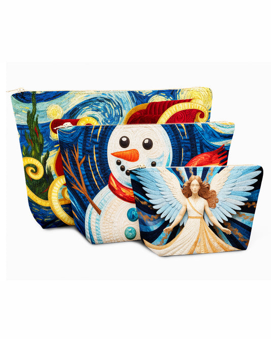 Set of 3 - REPOUCH Essential Zipper Pouch for Makeup Bag in Christmas Day 13