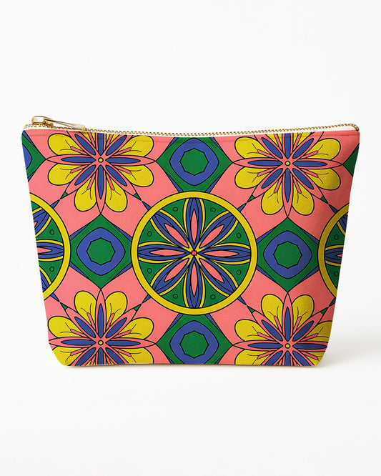 Set of 3 - REPOUCH Essential Zipper Pouch for Makeup Bag in Bohemian Mandala Vintage Colorful Flower 17
