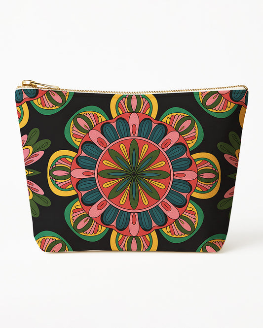 Set of 3 - REPOUCH Essential Zipper Pouch for Makeup Bag in Bohemian Mandala Vintage Colorful Flower 18