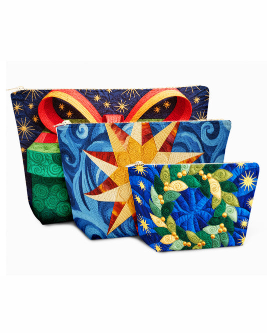 Set of 3 - REPOUCH Essential Zipper Pouch for Makeup Bag in Christmas Day 17