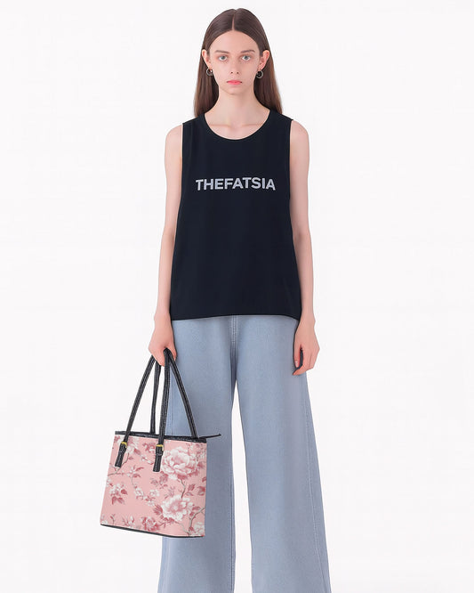 RE:LEATHER Leather Saddle Shoulder Bag with Top Handle Casual Tote Bag in Pink Flowers