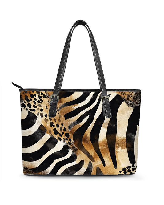 RE:LEATHER Leather Saddle Shoulder Bag with Top Handle Casual Tote Bag in Wild Skin