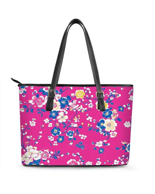 RE:LEATHER Leather Saddle Shoulder Bag with Top Handle Casual Tote Bag in Cherry Blossom  Pink